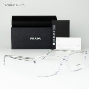 Prada Women Eyeglasses Crystal Demo Square PR14WVF 2AZ1O1 BRAND NEW